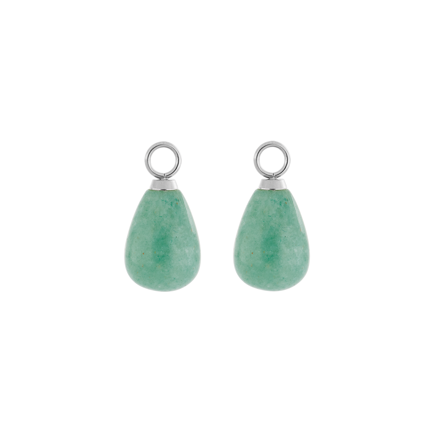 EAR ME UP Charm goutte argent-vert