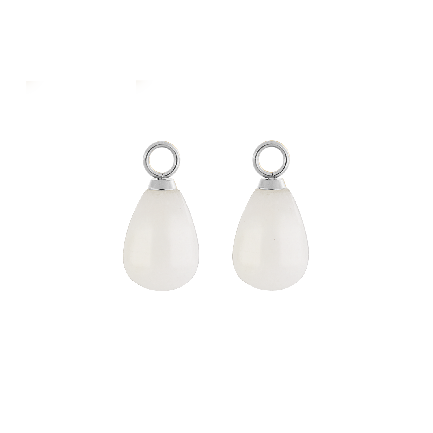 EAR ME UP Charm goutte argent-blanc