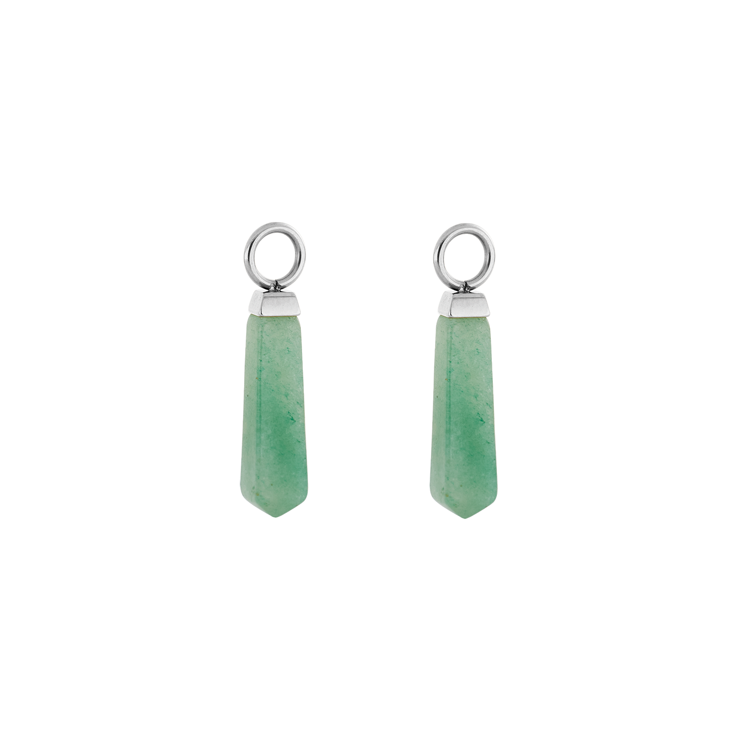 EAR ME UP Charm obélisque argent-vert