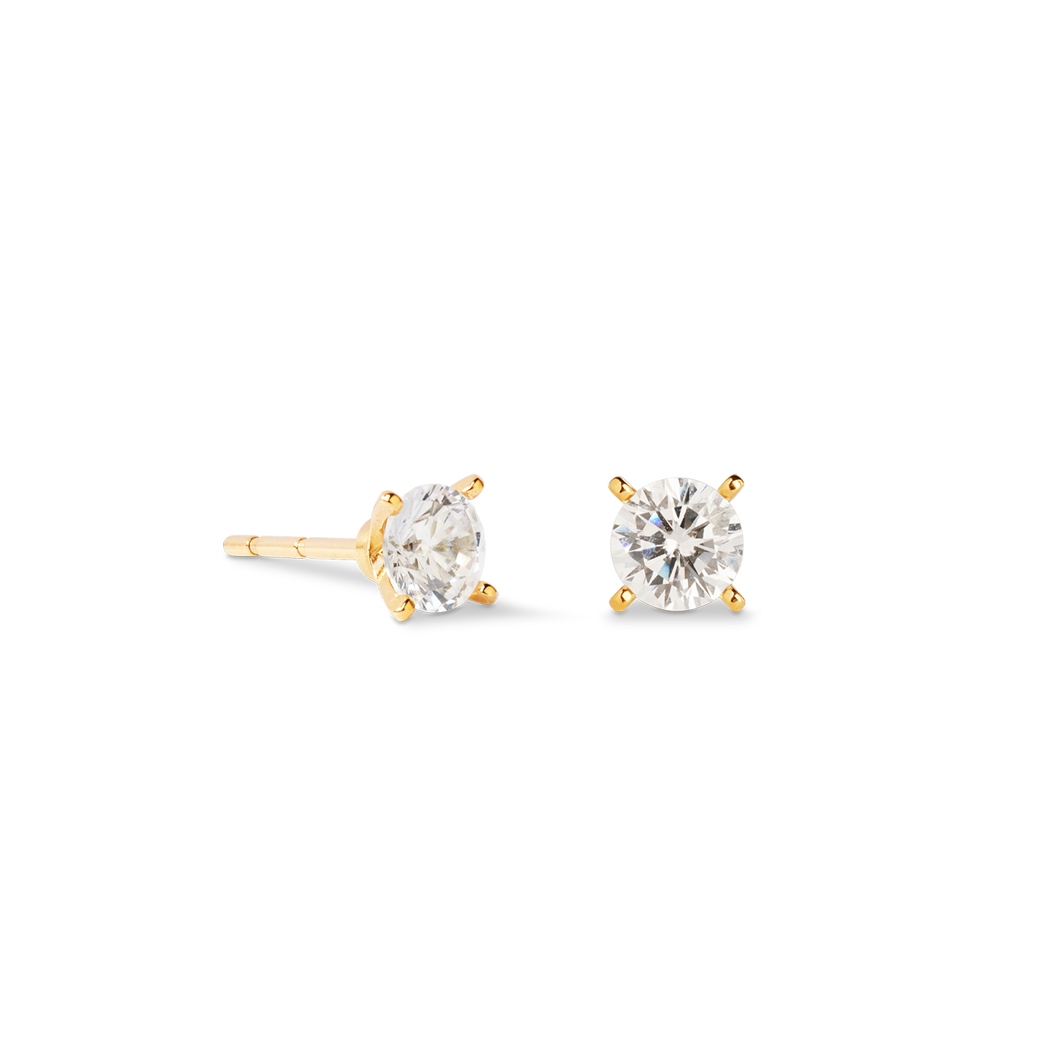 Clous d'oreilles Glam Dot 5 mm or-cristal