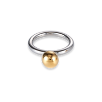 Bague boule en acier inoxydable petite or