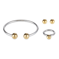 Bague boule en acier inoxydable petite or