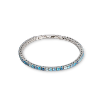 Bracelet de tennis argent-bleu