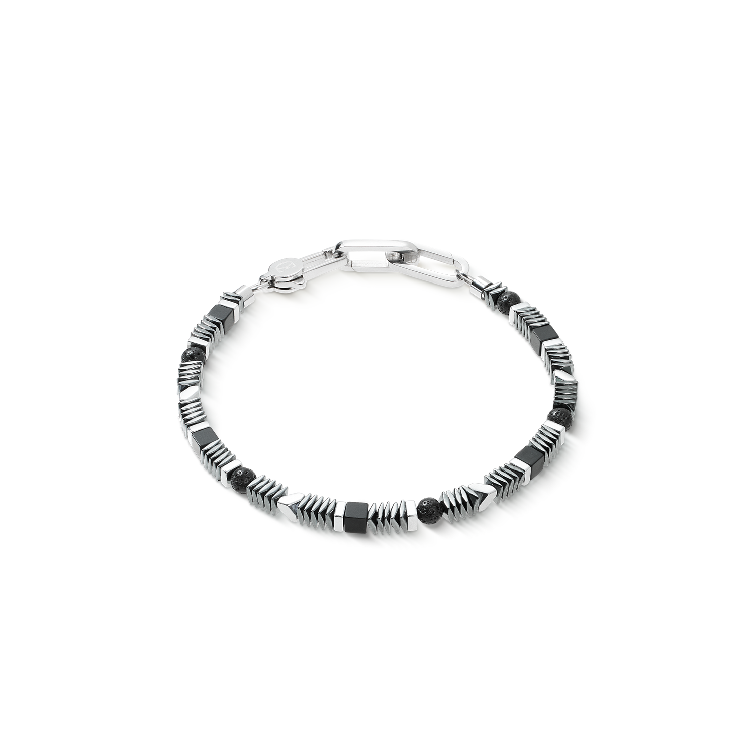 Bracelet Cadence Shape Mix noir-argent