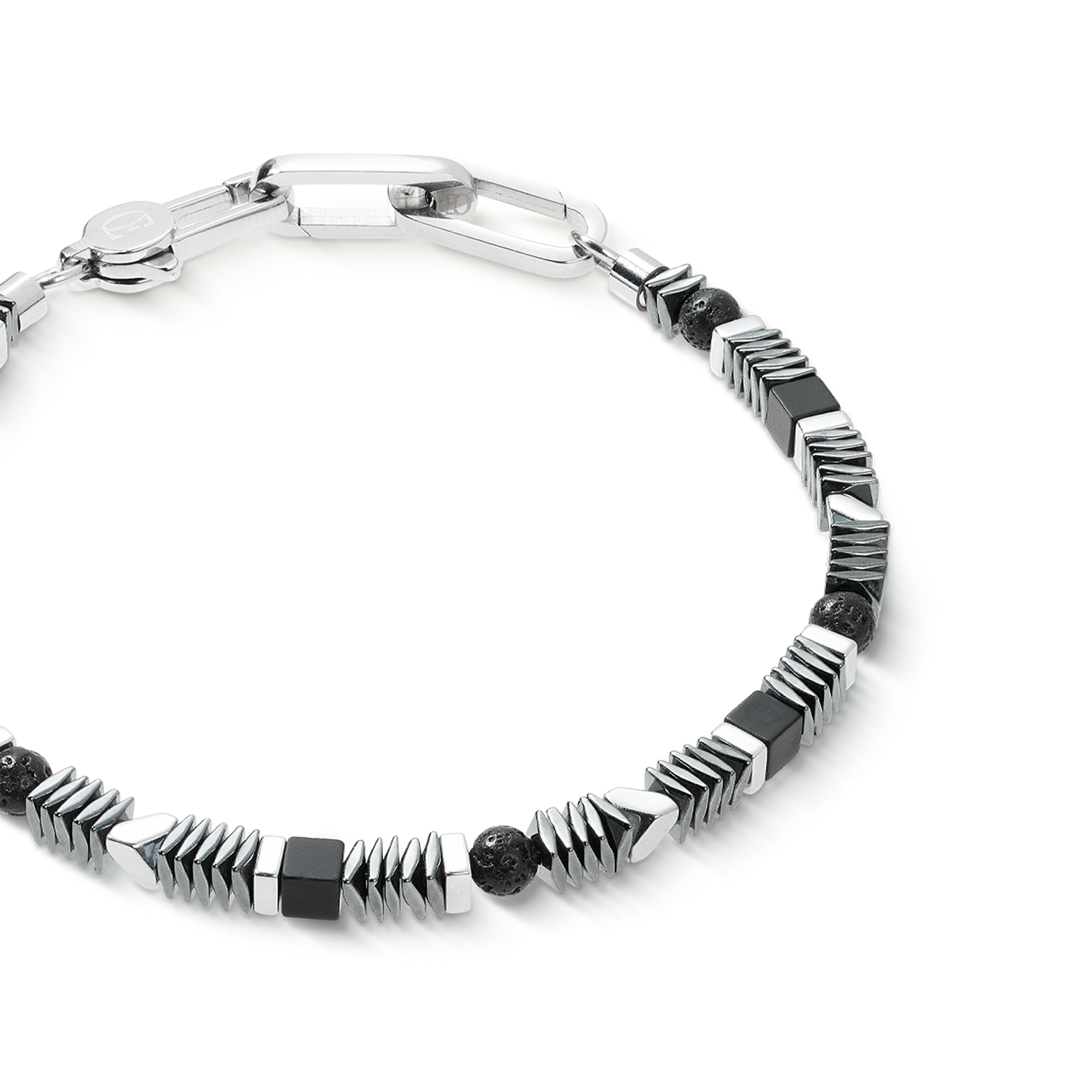 Bracelet Cadence Shape Mix noir-argent