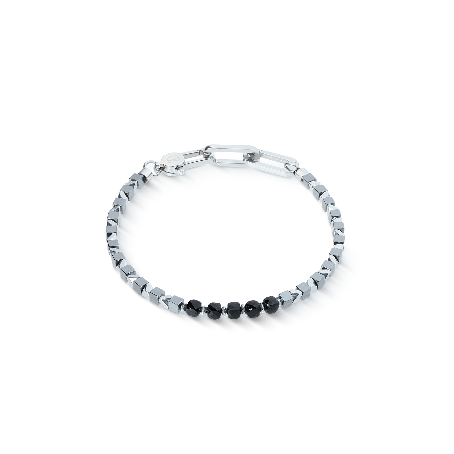 Bracelet Pulse Line Spinelle noir-argent