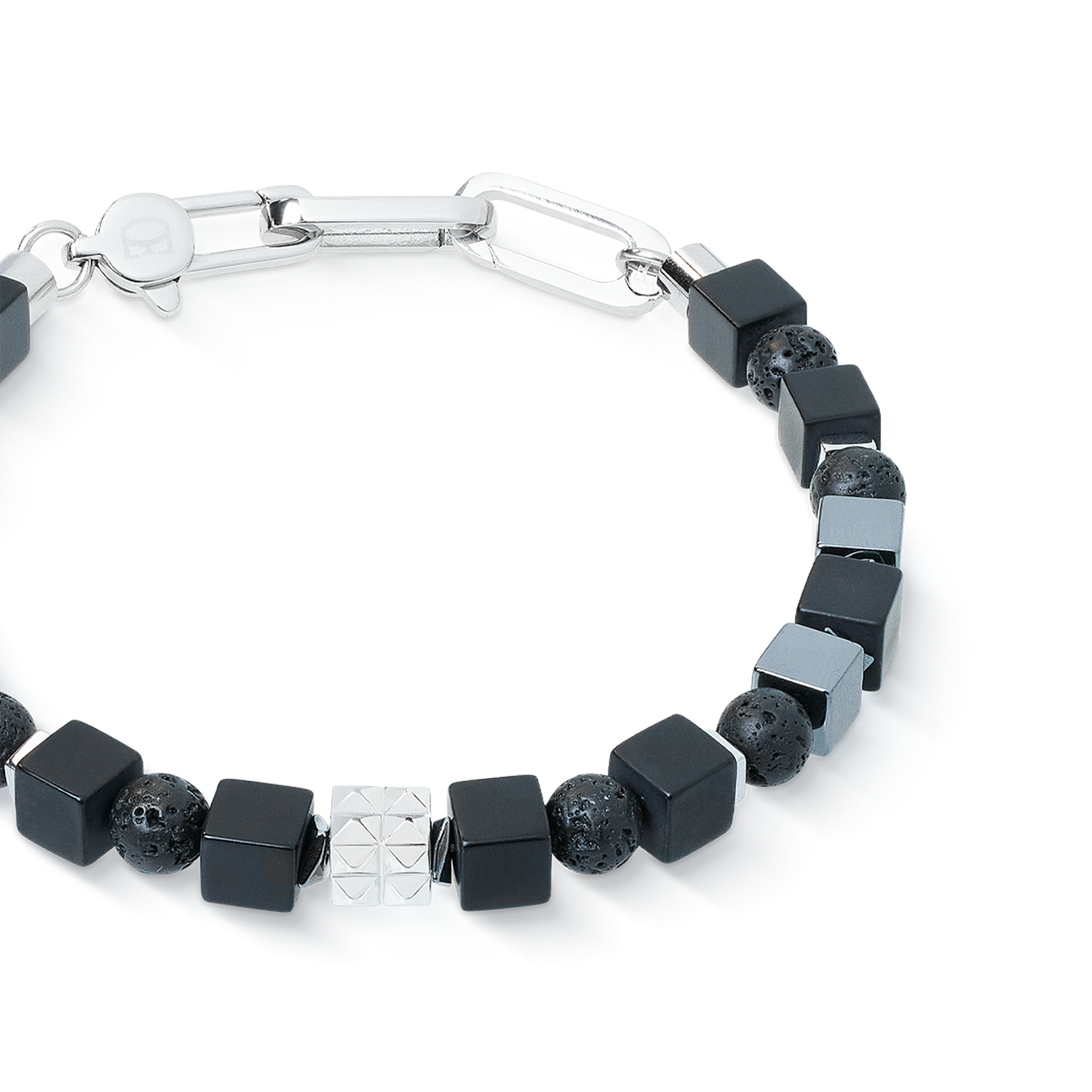 Bracelet Spikes Shape Mix noir-argent