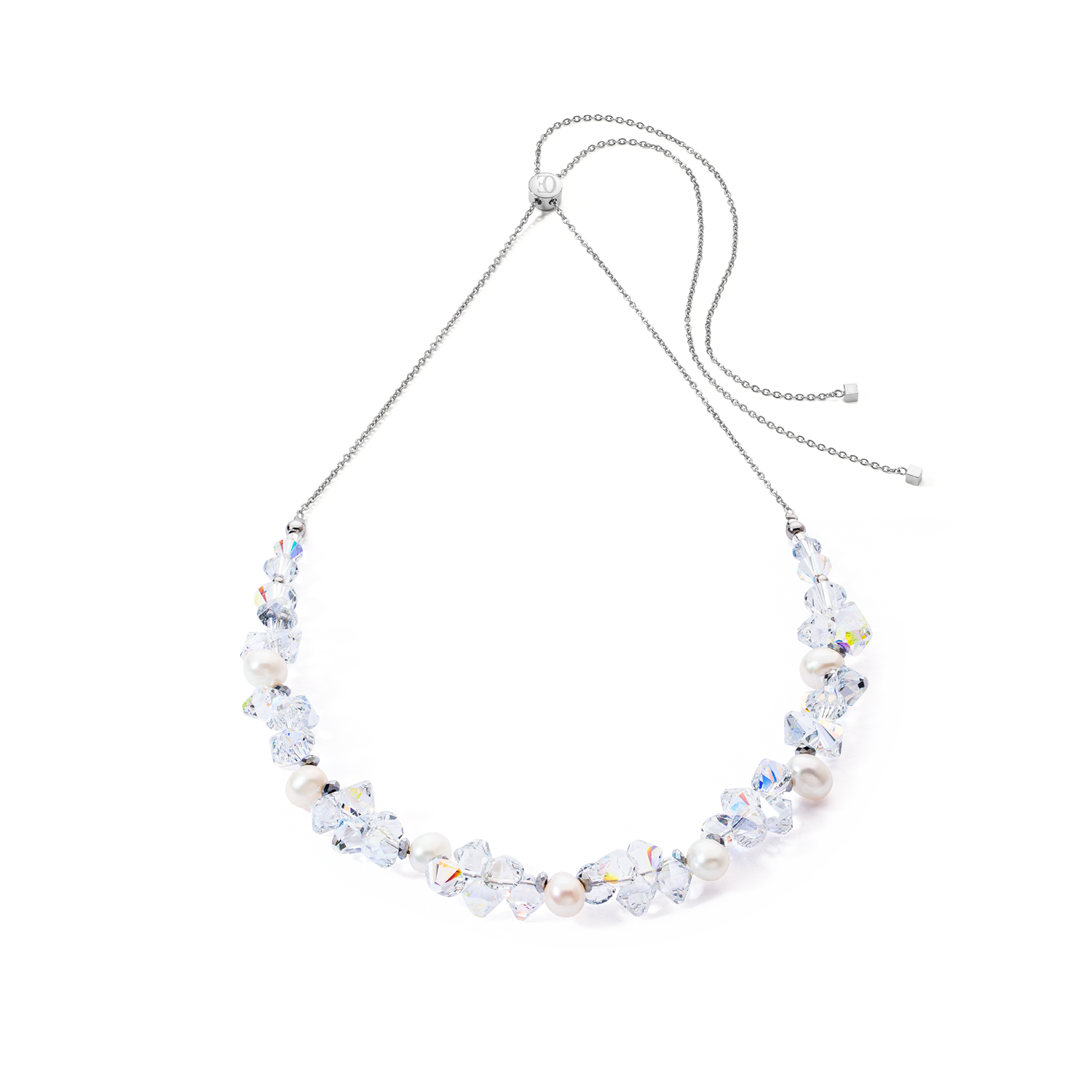 Collier Dancing Crystals & Pearls argent