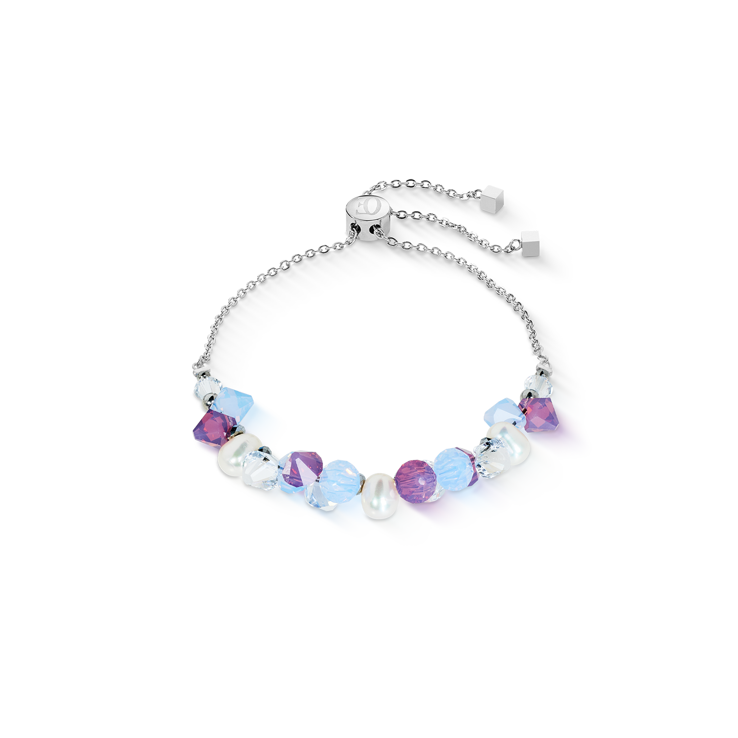 Bracelet Dancing Crystals & Pearls lilas-bleu
