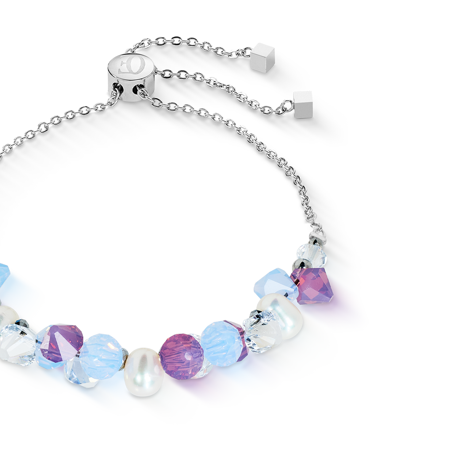 Bracelet Dancing Crystals & Pearls lilas-bleu