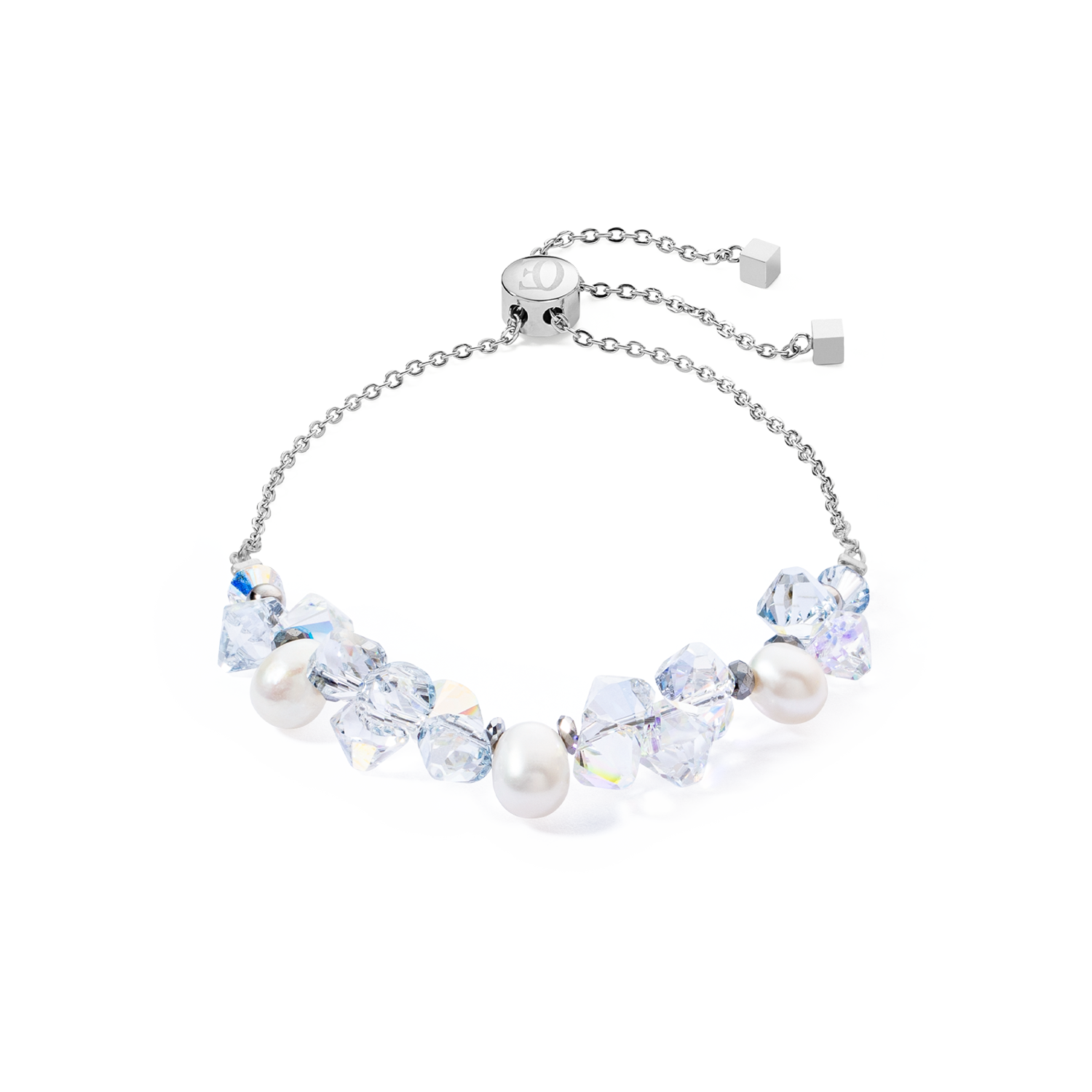 Bracelet Dancing Crystals & Pearls argenté