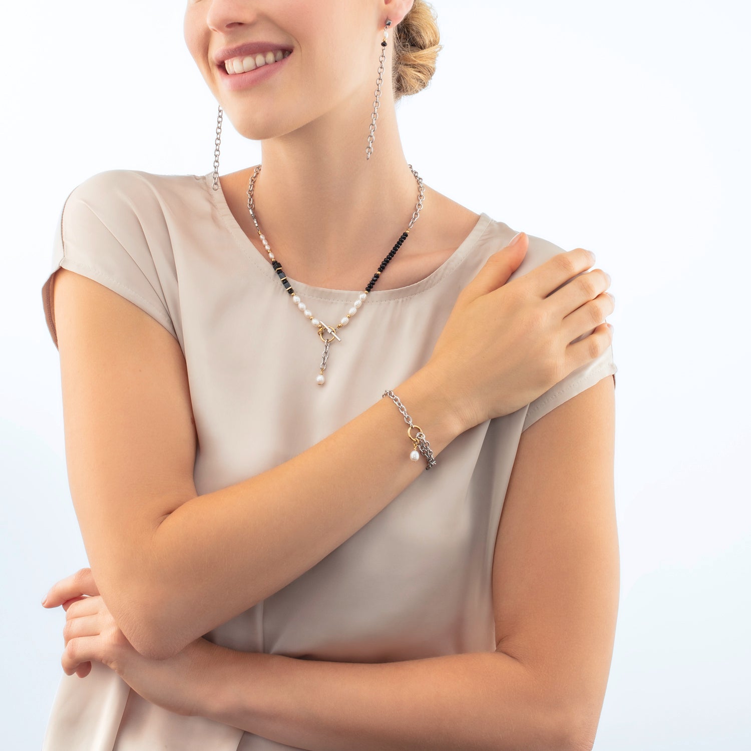 Collier Art Déco Elegance bicolore