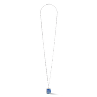 Collier OE Amulette Square Aventurine argent-bleu