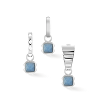 Birthstone Mars Charm Aventurine Bleue Argent