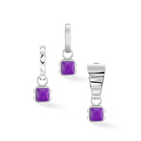 Birthstone Février Charm Sugilith Argent