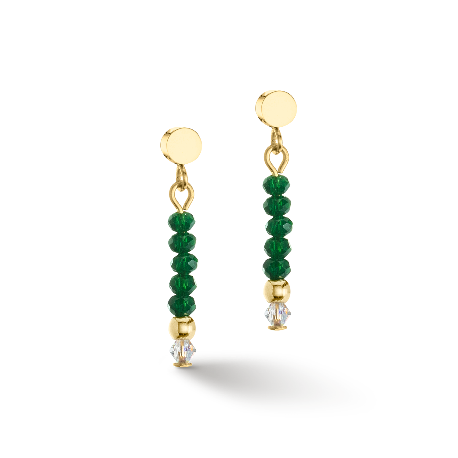 Boucles d'oreilles Little Twinkle or-vert foncé
