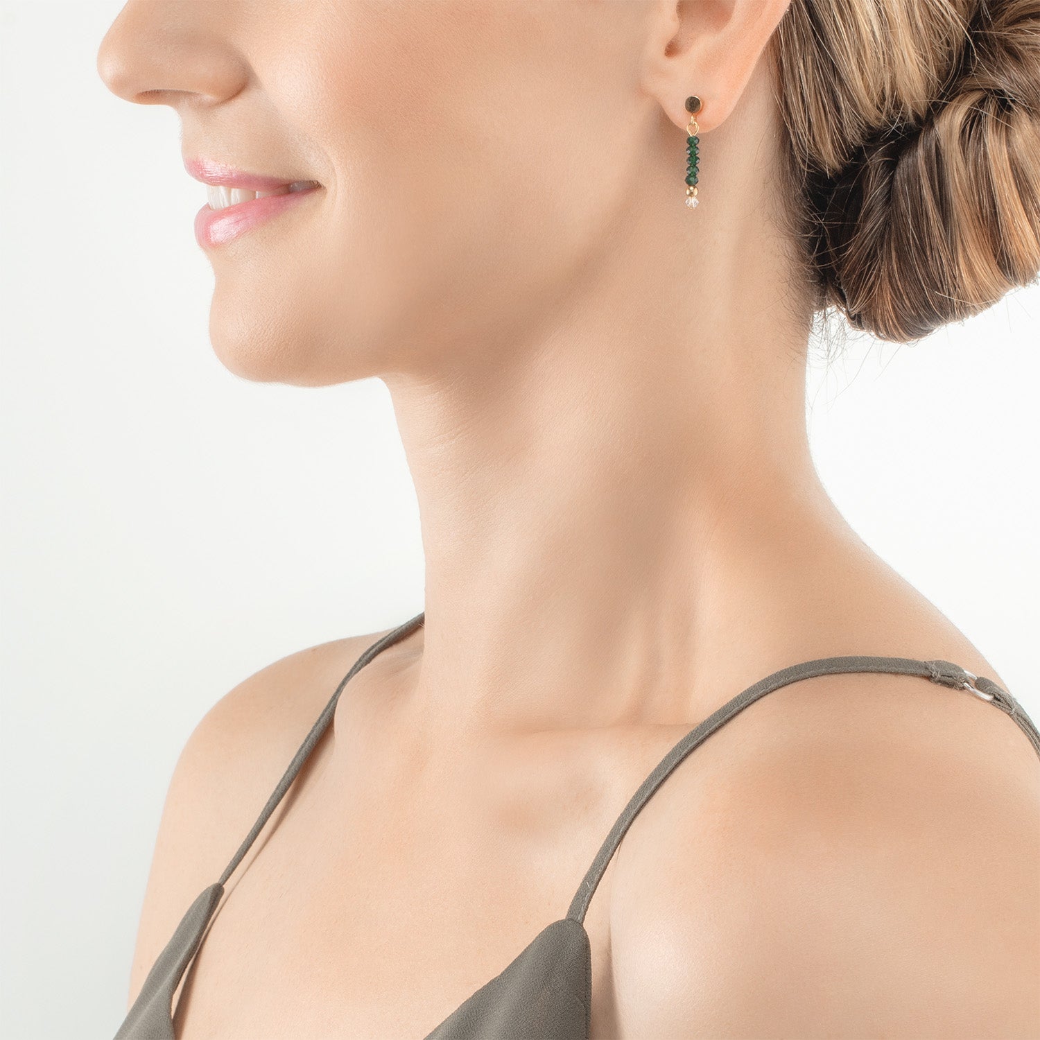 Boucles d'oreilles Little Twinkle or-vert foncé