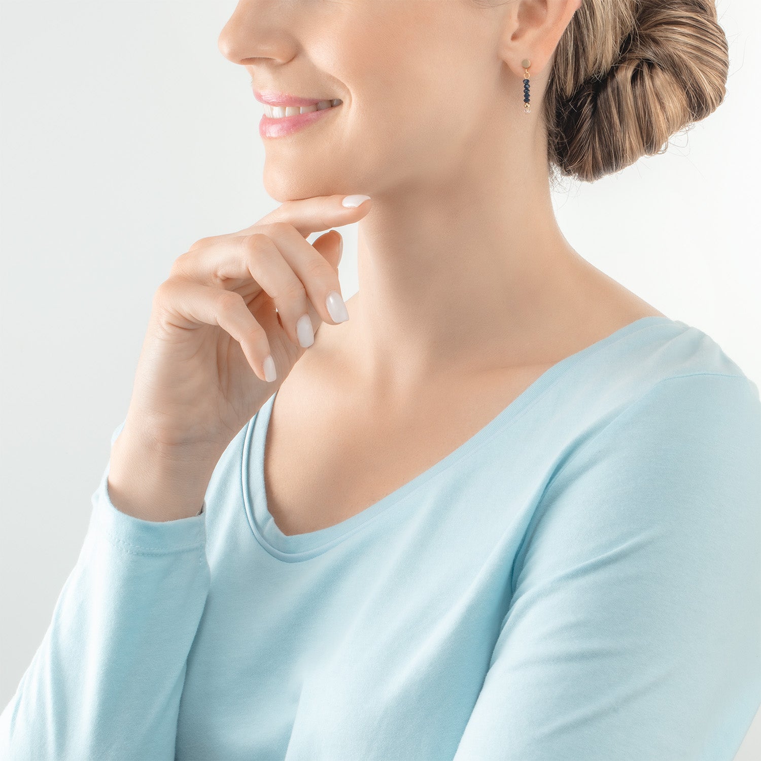 Boucles d'oreilles Little Twinkle or-bleu foncé