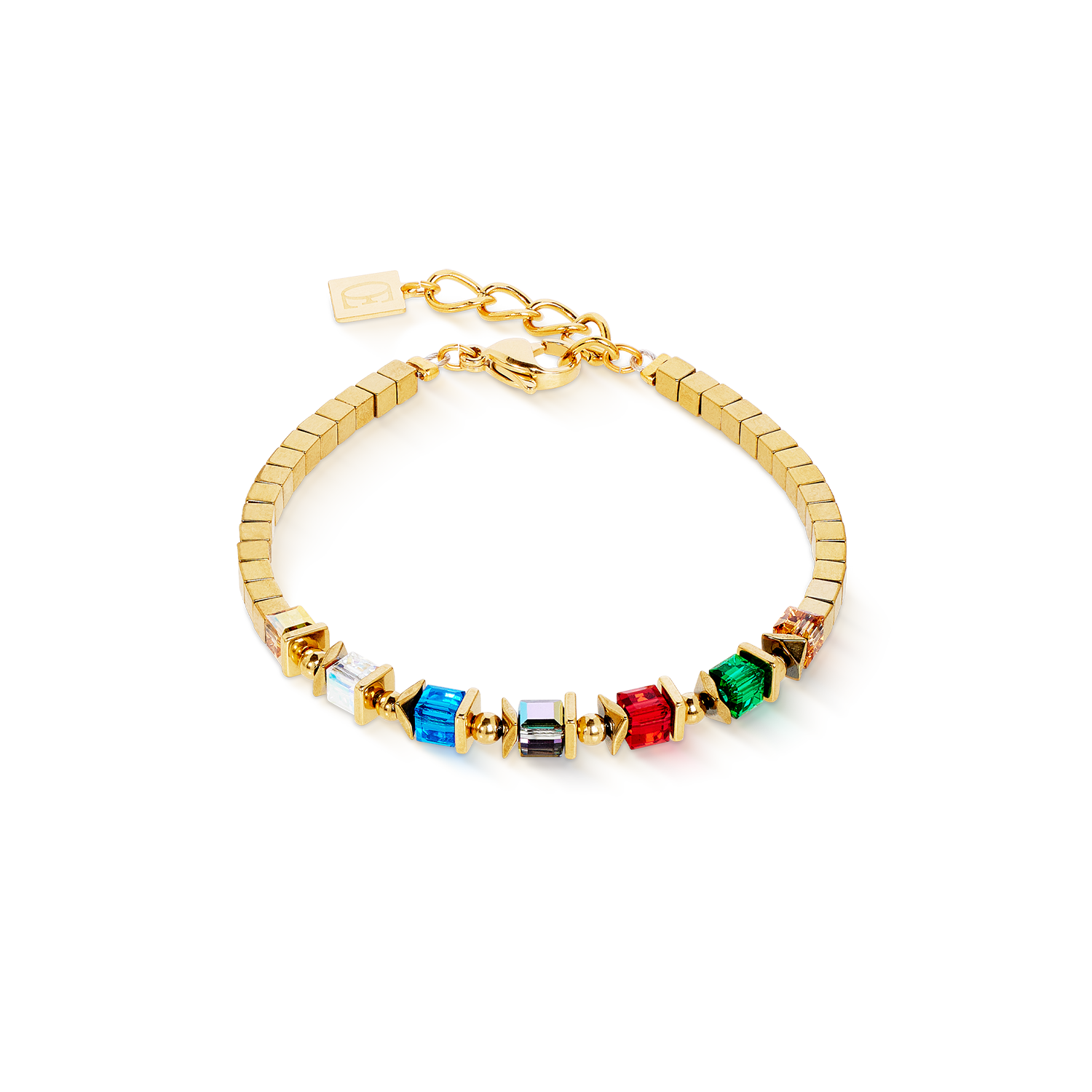 Bracelet Sparkling Cubes Fusion Chain or-multicolore