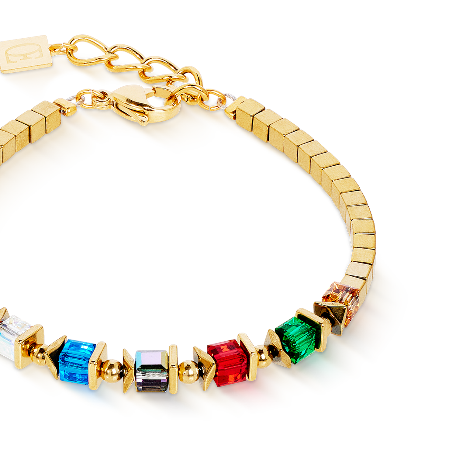 Bracelet Sparkling Cubes Fusion Chain or-multicolore