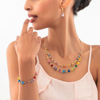 Collier GeoCUBE® Iconic Layer or-rainbow