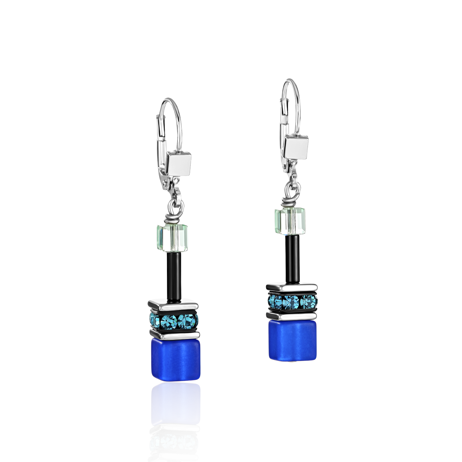 Boucles d'oreille GeoCUBE® bleu-vert