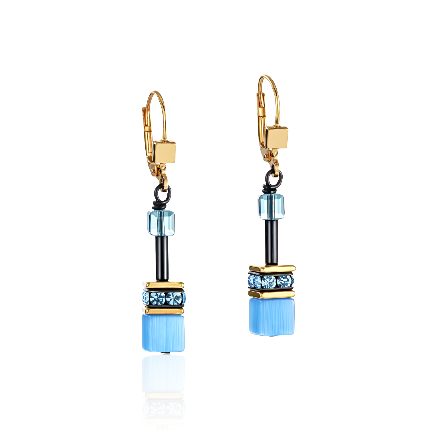 Boucles d'oreille GeoCUBE® multicolore rainbow gold