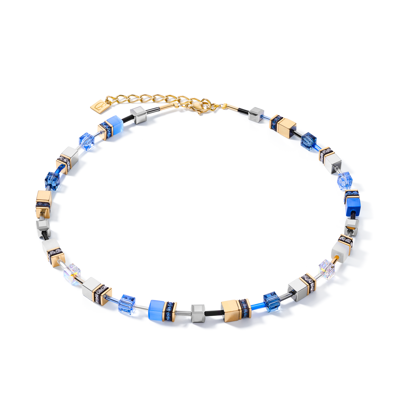 Collier GeoCUBE® bleu-or