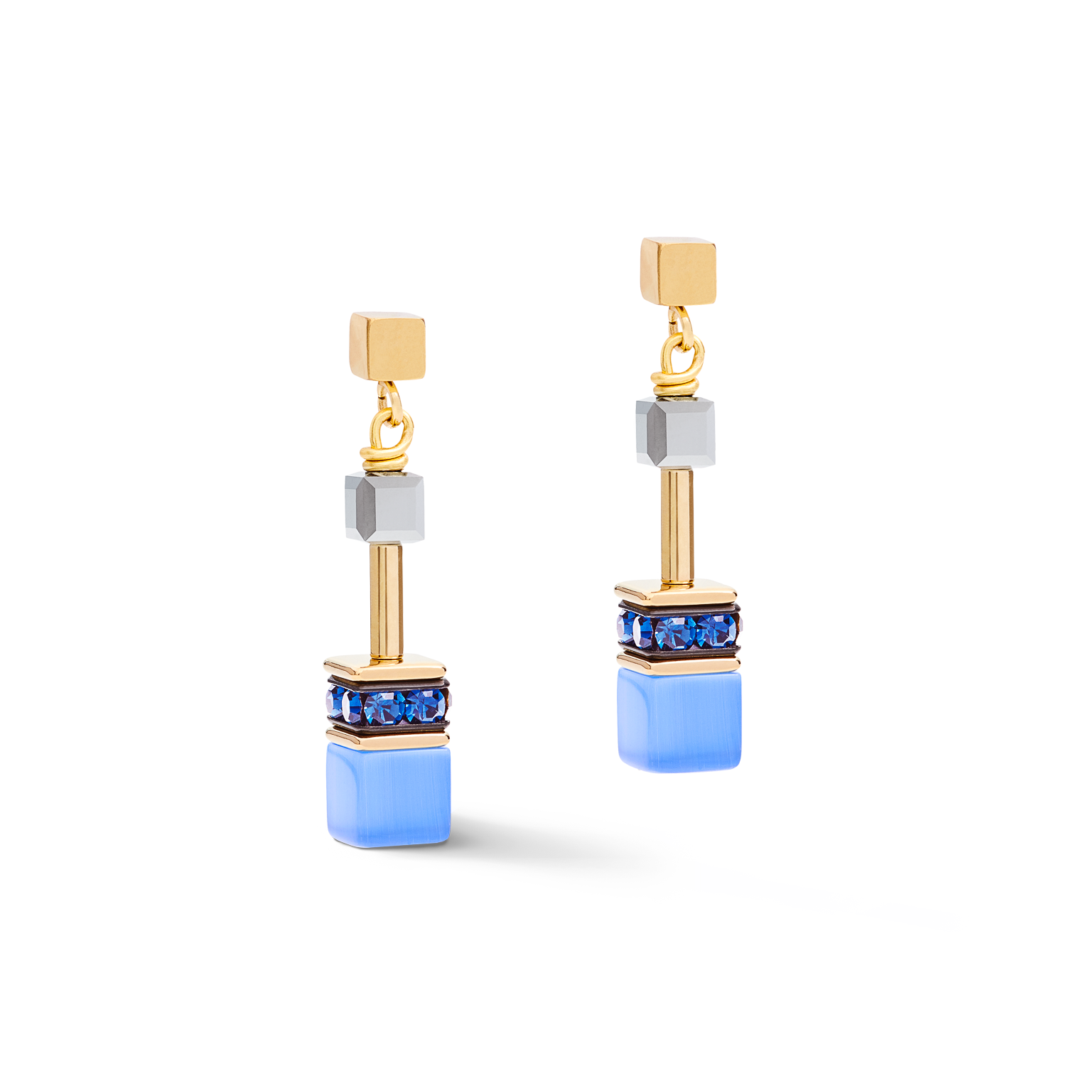 Boucles d'oreille GeoCUBE® bleu-or