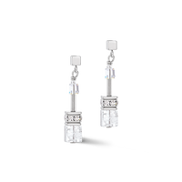 Boucles d'oreilles GeoCUBE® Iconic Nature blanc argent