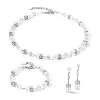 Boucles d'oreilles GeoCUBE® Iconic Nature blanc argent