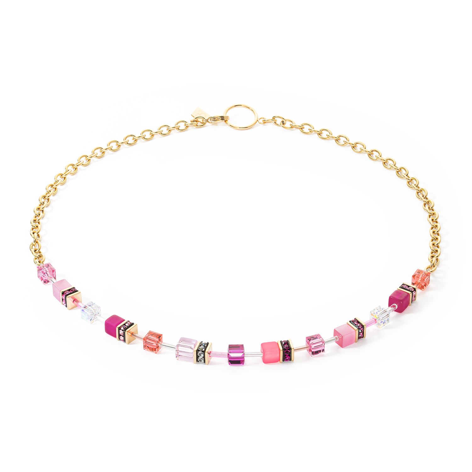 Collier GeoCUBE® Iconic Chain or-magenta
