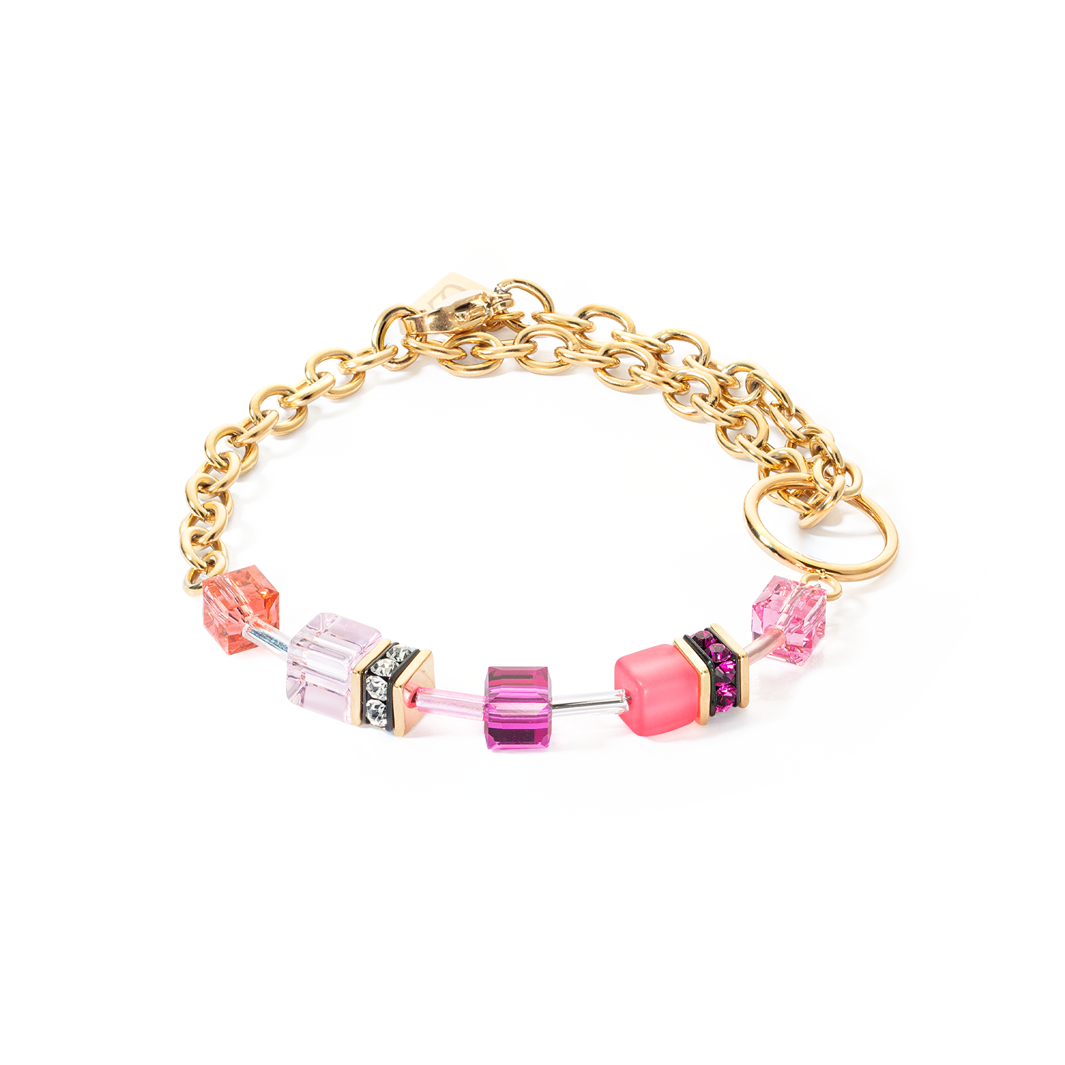 Bracelet GeoCUBE® Iconic Chain or-magenta