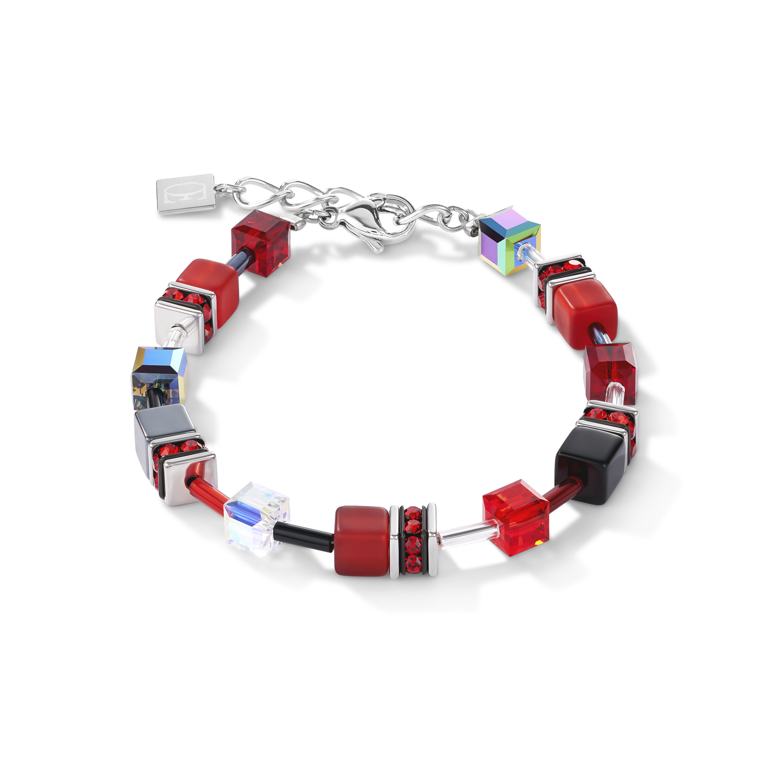 Bracelet GeoCUBE® rouge-hématite