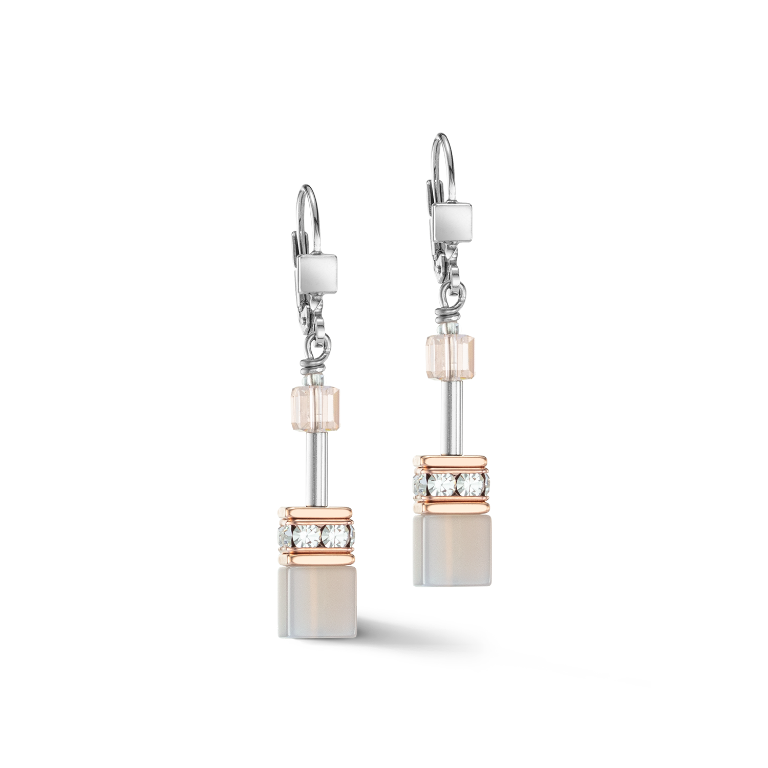 Boucles d'oreilles GeoCUBE® Iconic Precious or rose-pêche