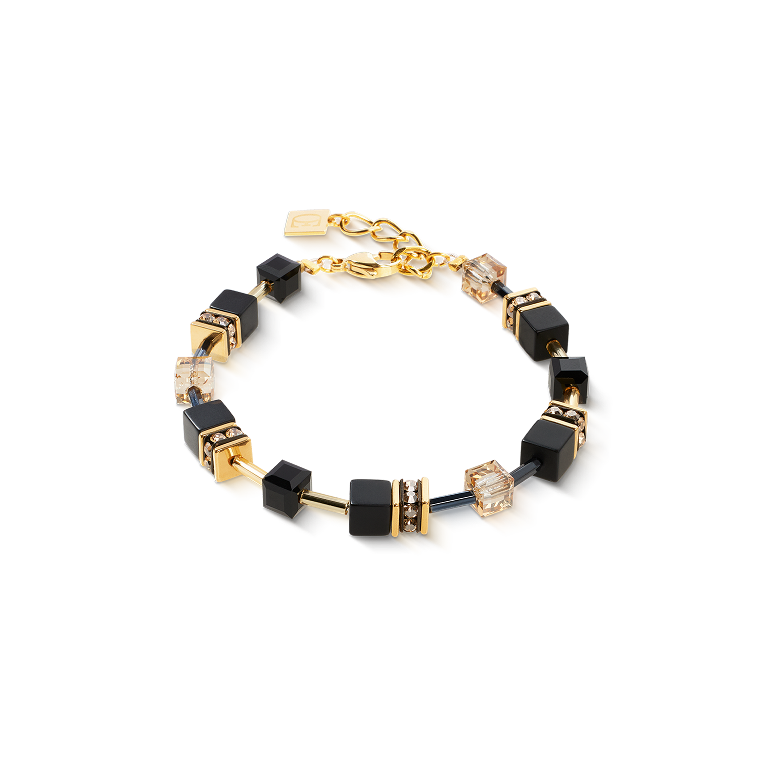 Bracelet GeoCUBE® Onyx noir-or