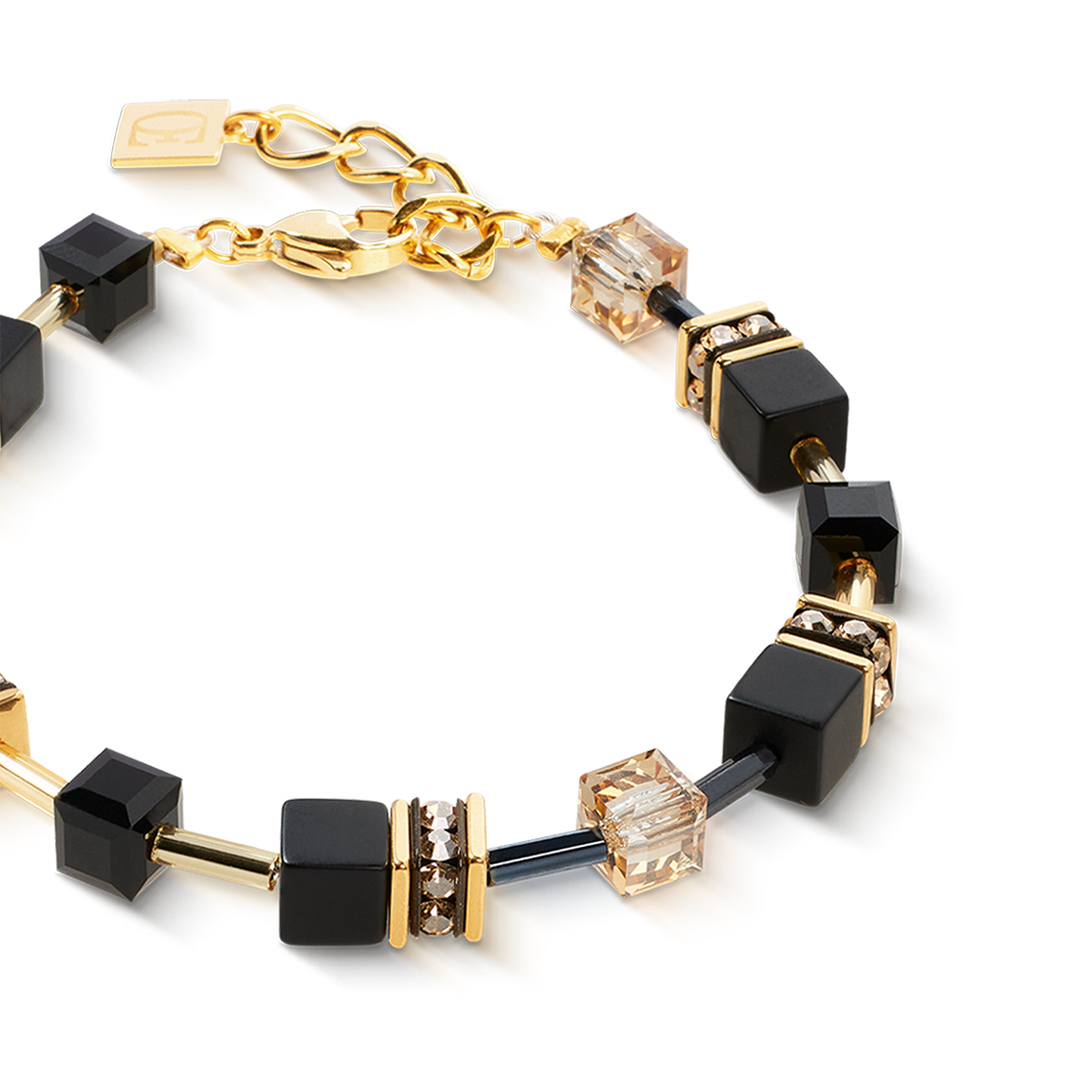 Bracelet GeoCUBE® Onyx noir-or