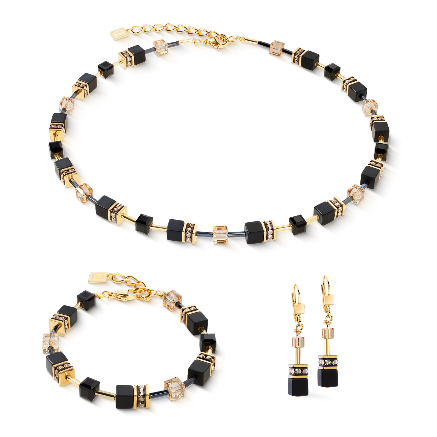 Bracelet GeoCUBE® Onyx noir-or