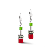 Boucles d'oreilles GeoCUBE® Iconic rouge-vert