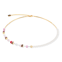 Collier GeoCUBE® Mini Fusion Pearls or-rose