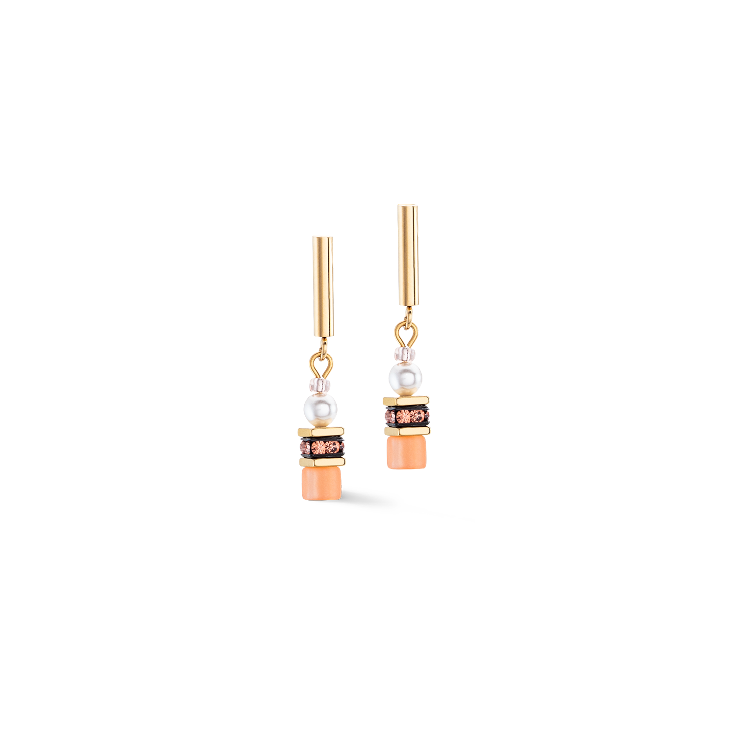 Boucles d'oreilles GeoCUBE® Mini Fusion Pearls Apricot Crush