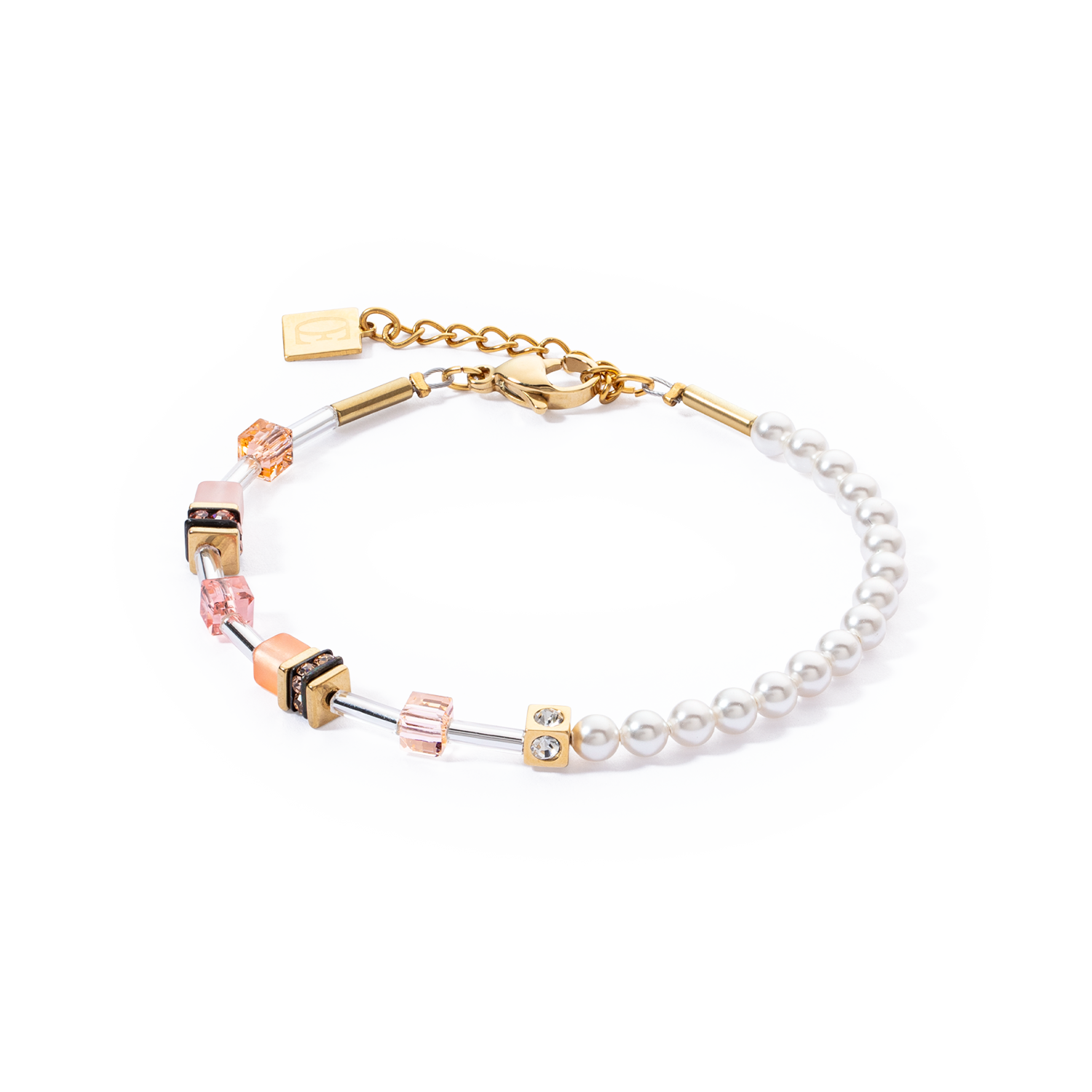 Bracelet GeoCUBE® Mini Fusion Pearls Apricot Crush