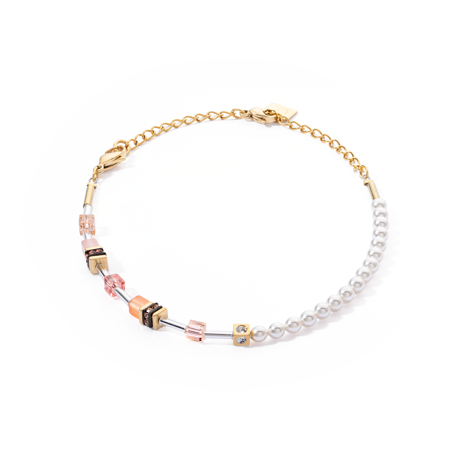 Bracelet GeoCUBE® Mini Fusion Pearls Apricot Crush