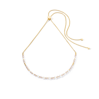 Collier Princess Pearls Chain or-blanc