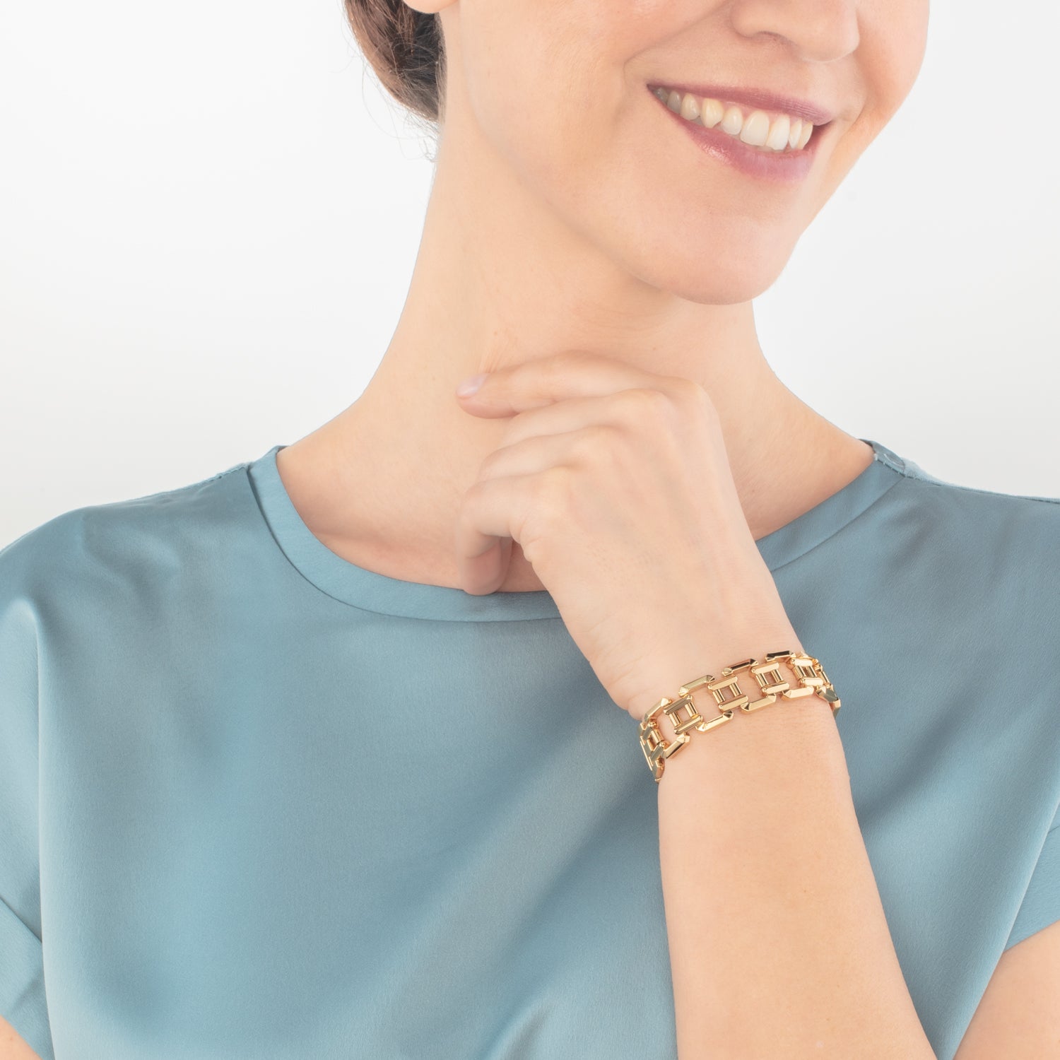 Bracelet bijou en acier inoxydable or