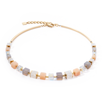 Collier Precious Statement Cubes gris-pêche