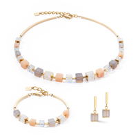 Collier Precious Statement Cubes gris-pêche