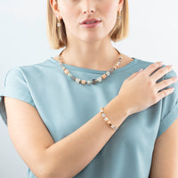 Collier Precious Statement Cubes gris-pêche