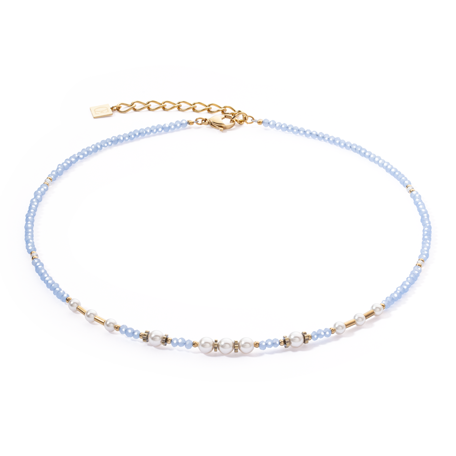 Collier Little Twinkle Pearl Mix bleu clair