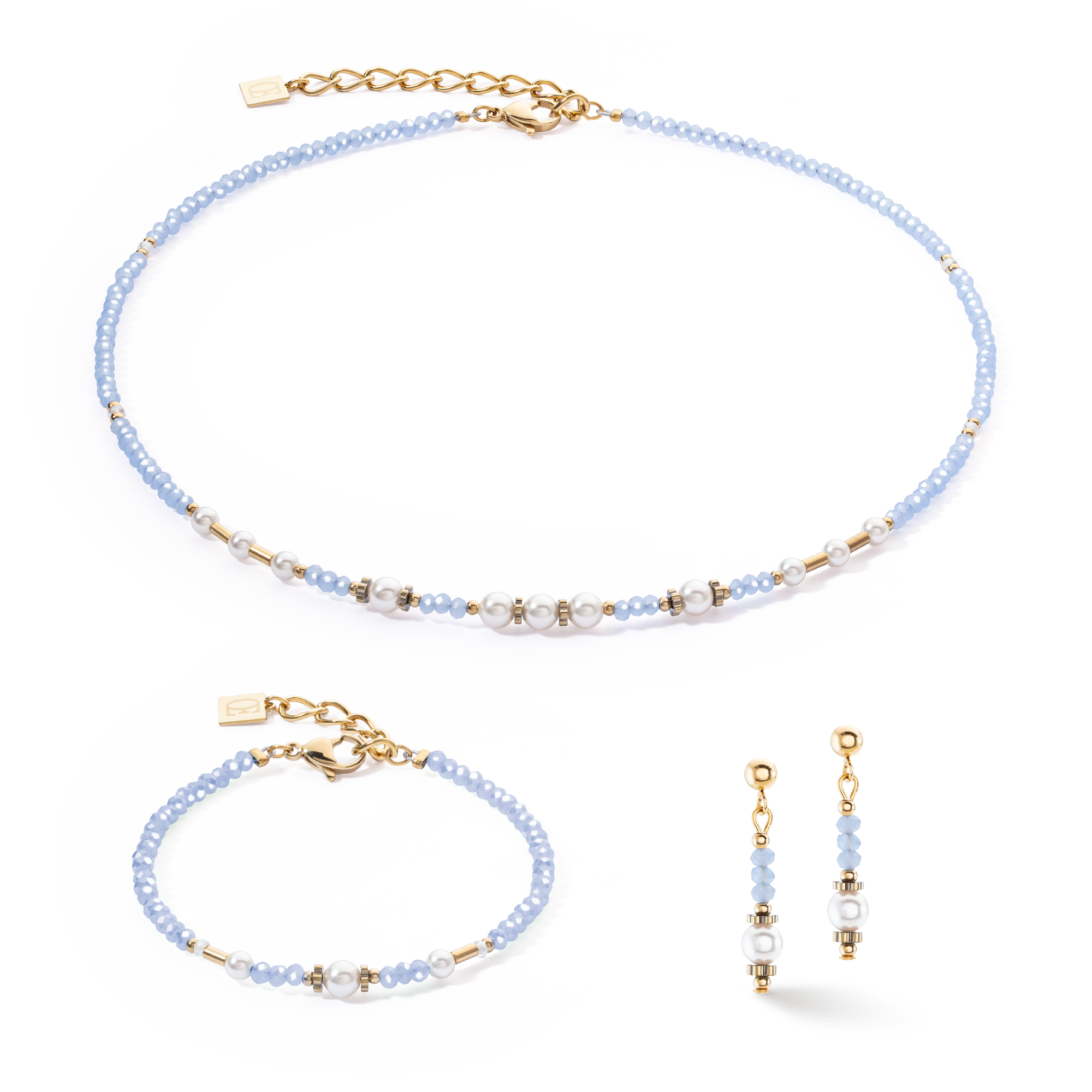 Boucles d'oreilles Little Twinkle Pearl Mix bleu clair